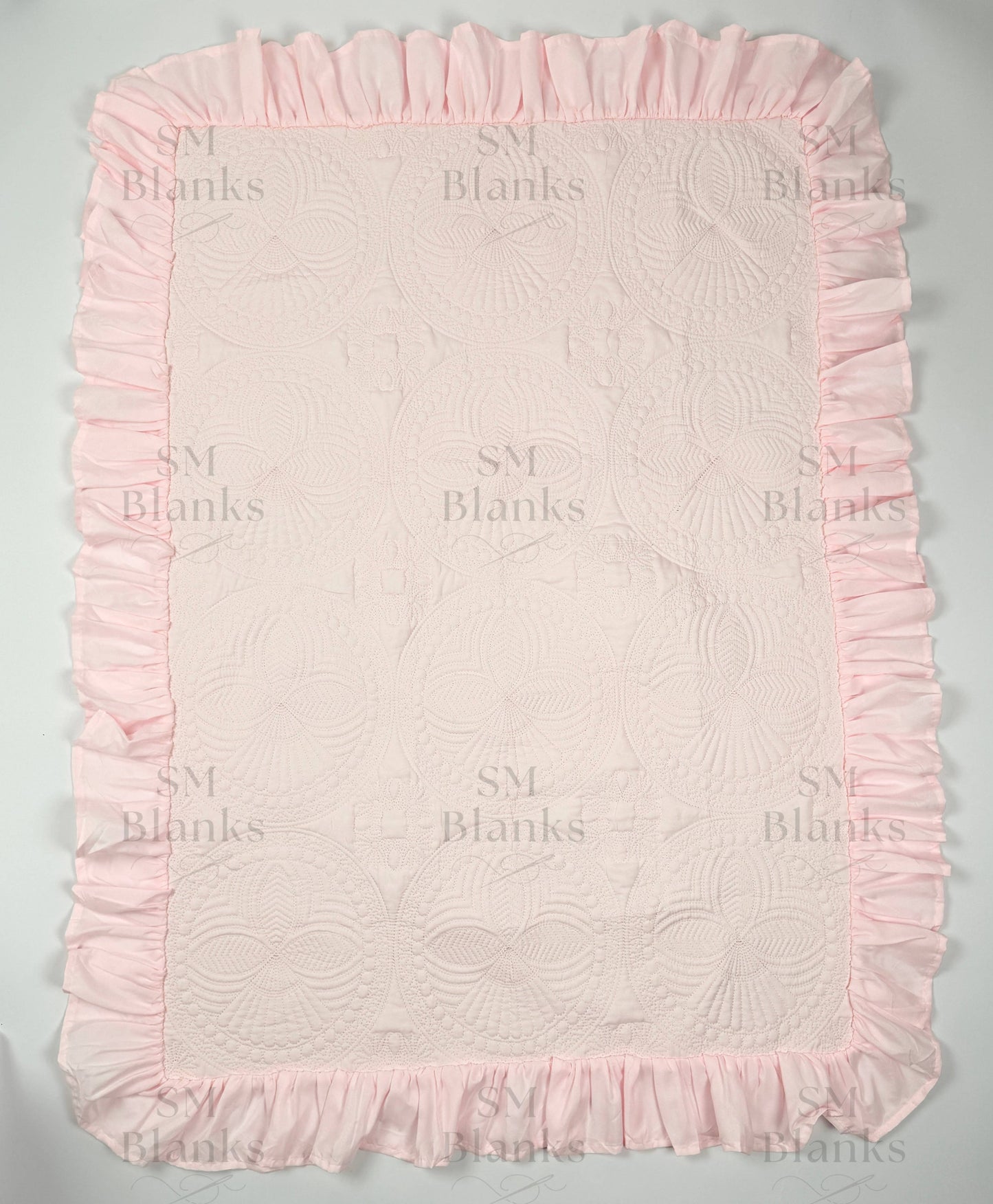 Pink Ruffle Baby Heirloom Quilt