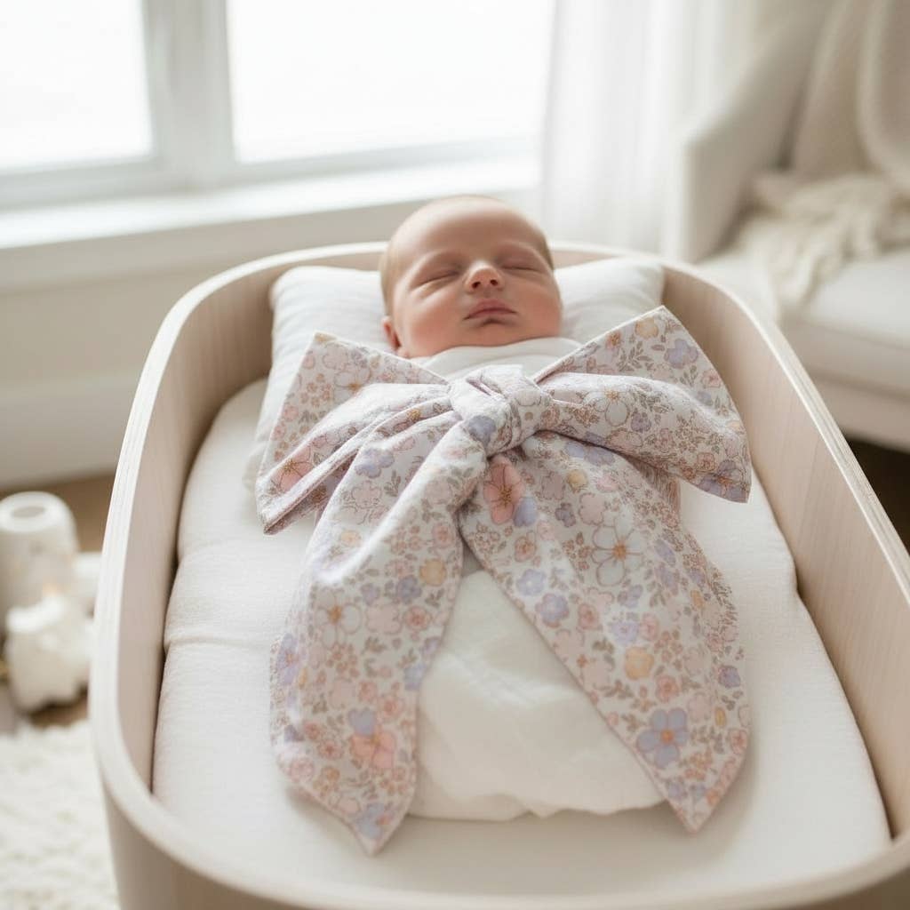 Floral Bow Swaddle Sash