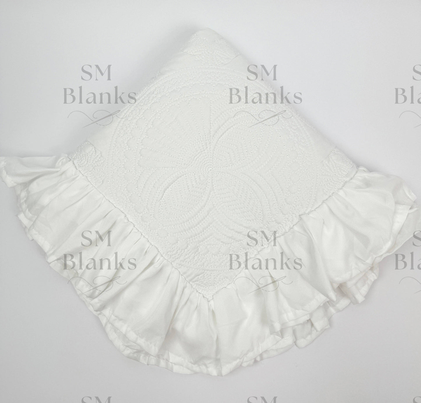 White Ruffle Baby Heirloom Quilt