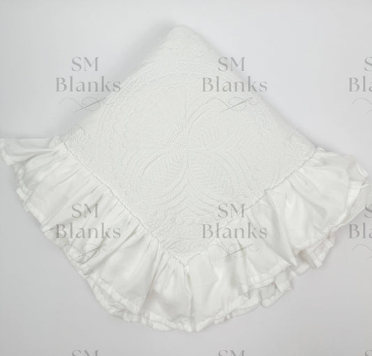 White Ruffle Baby Heirloom Quilt