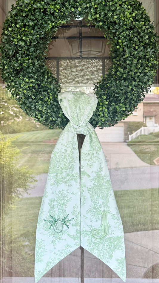 Monogrammed Wreath Sash