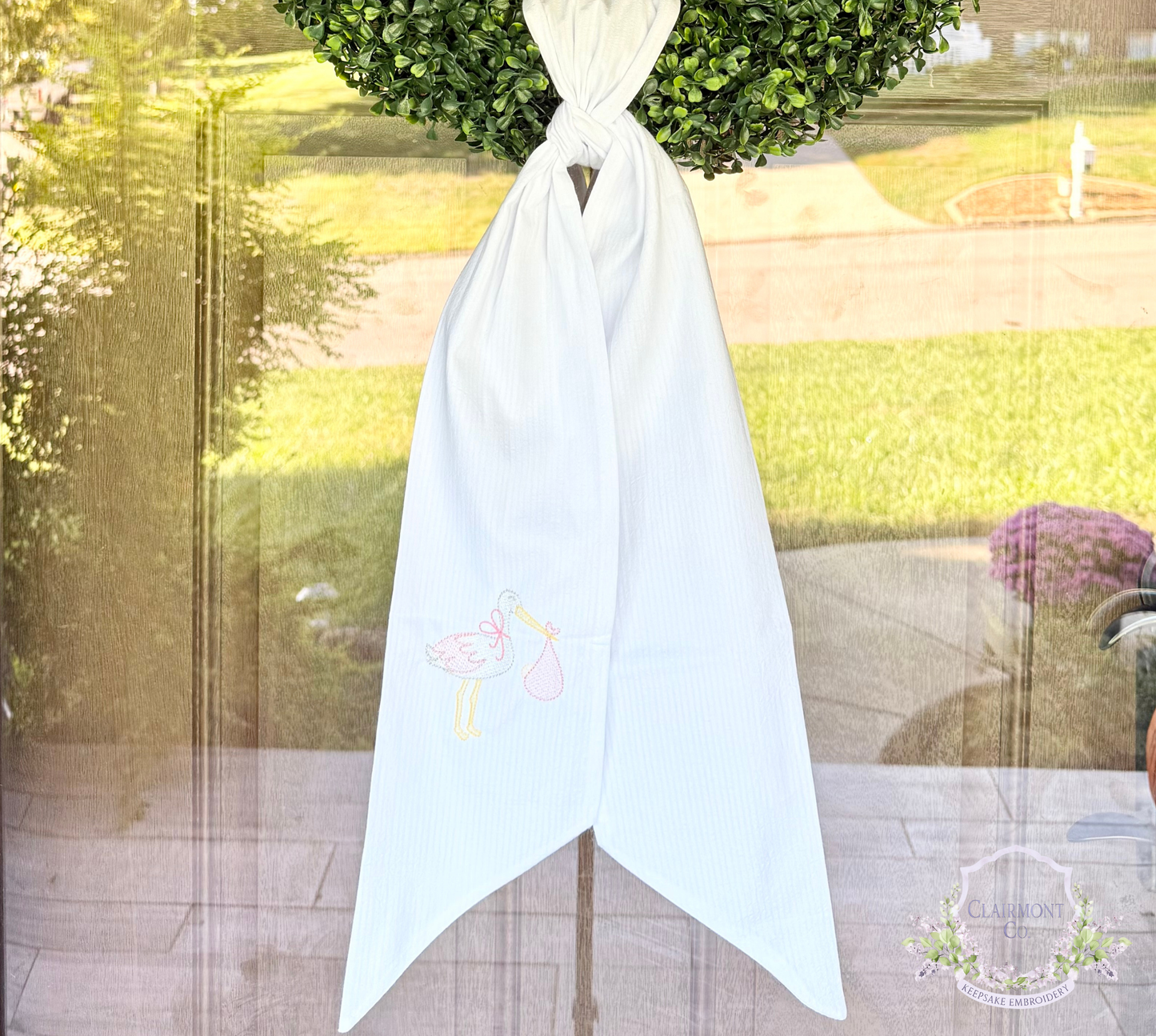 Baby Announcement Wreath Sash