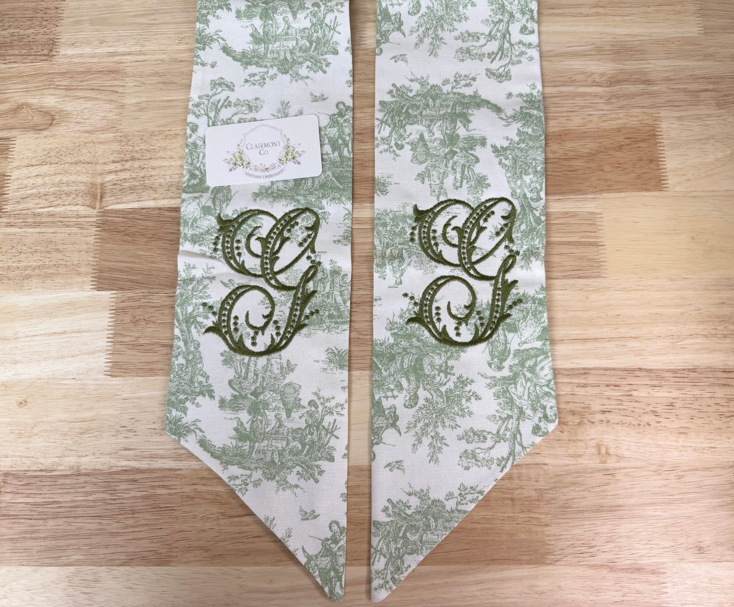 Monogrammed Wreath Sash