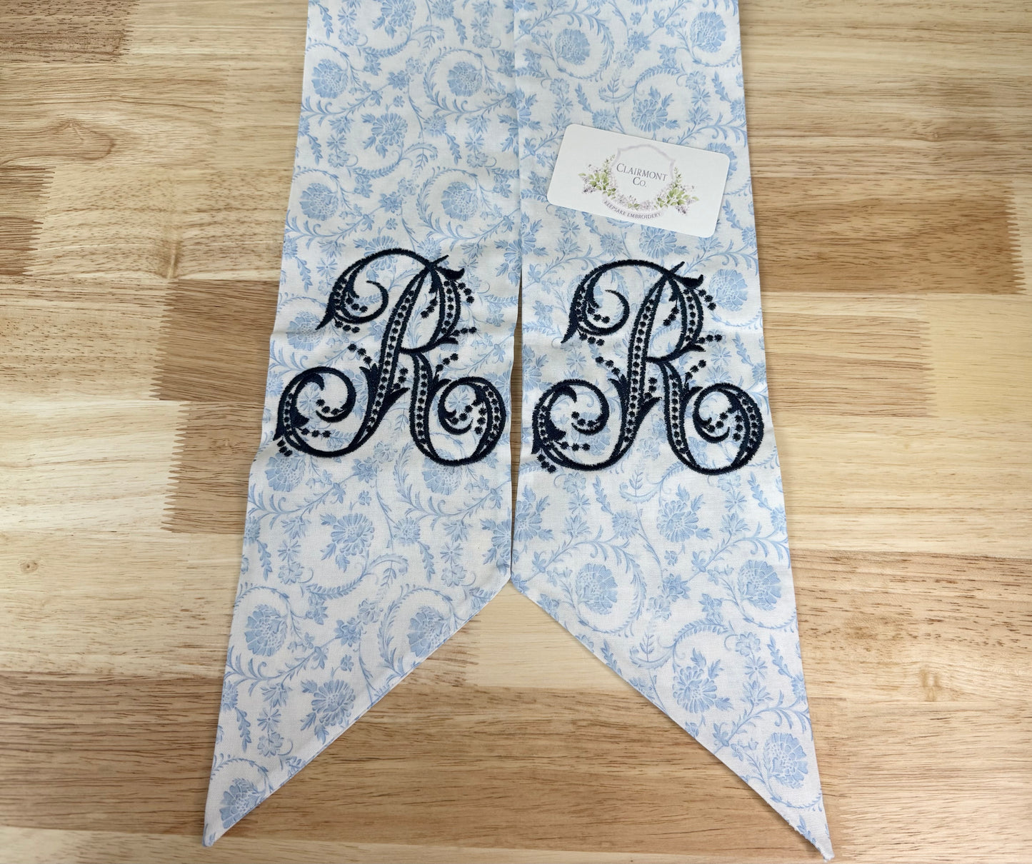 Monogrammed Wreath Sash