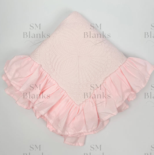 Pink Ruffle Baby Heirloom Quilt